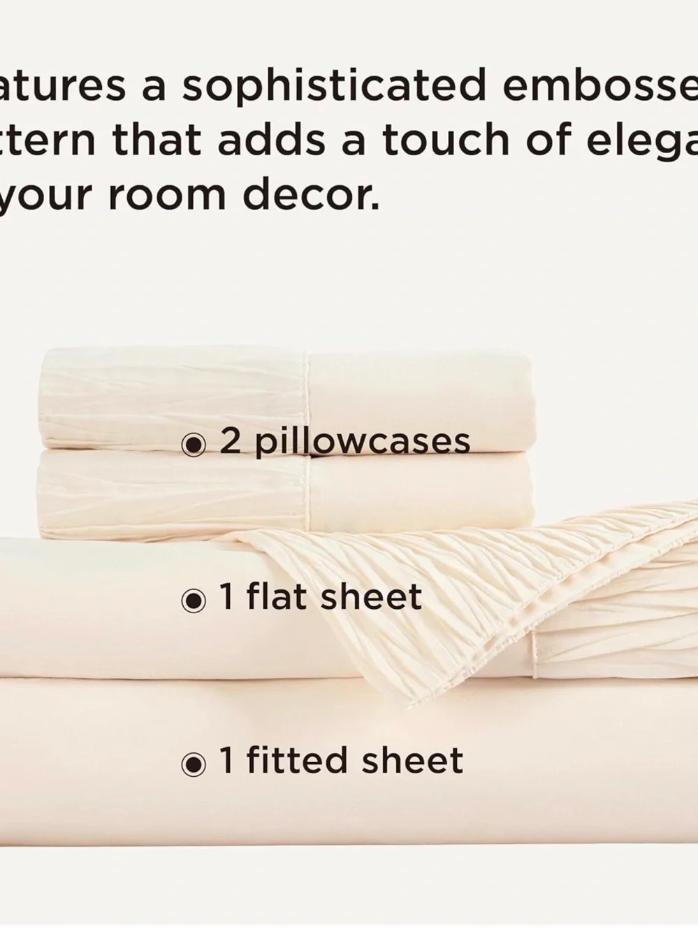 Bedsure King Size Sheets Set - 4 Pieces Soft King Sheets - light beige